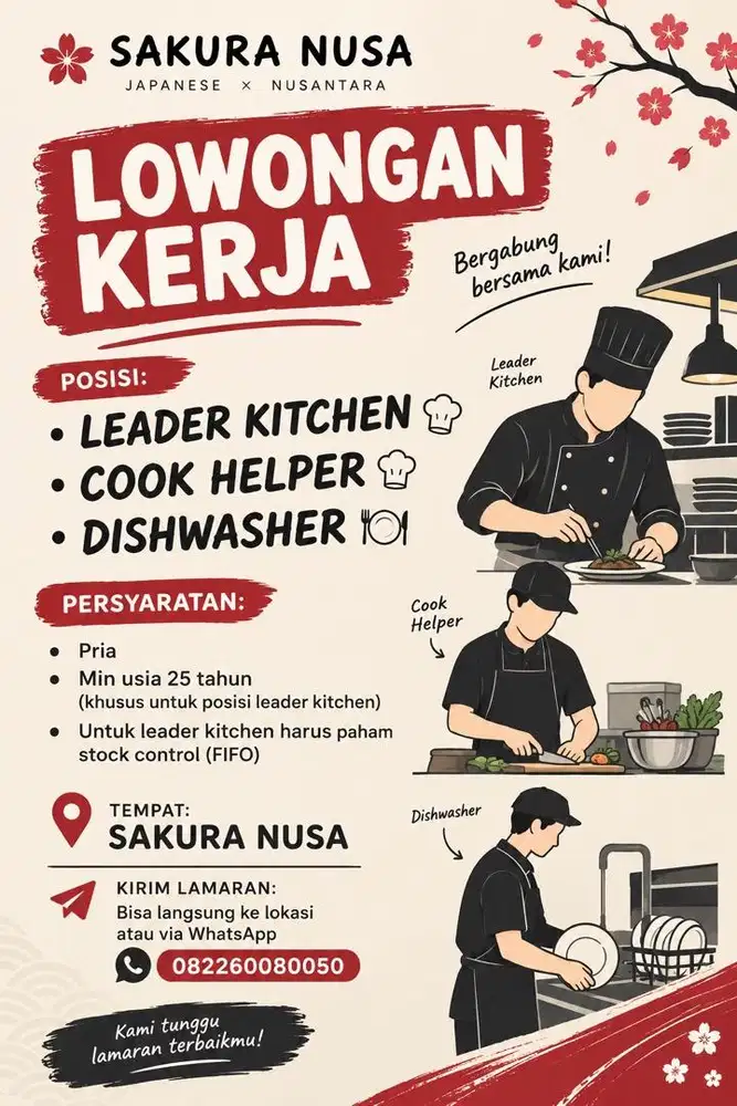 Lowongan Pekerjaan untuk Resto Sakura Nusa