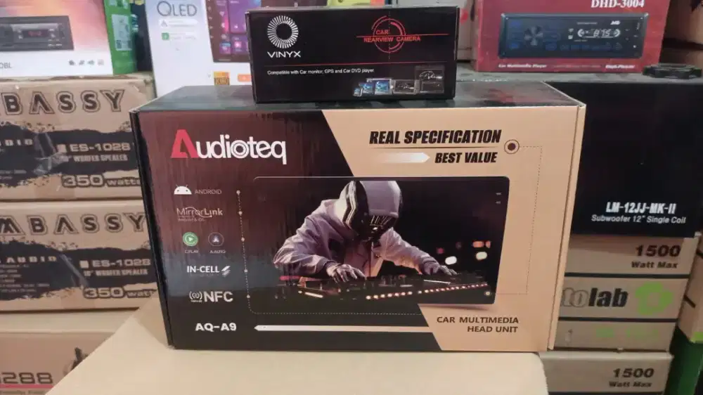 Android Audioteq 9 Inchi Ram4/128gb nfc+Camera Mundur+Psang