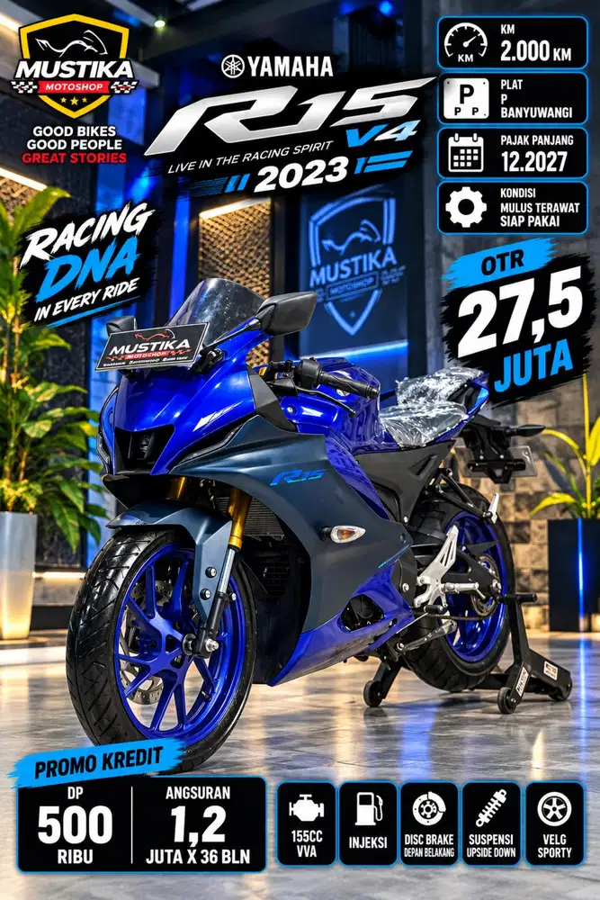 KM 2rb‼️Yamaha R15 V4 2023. DANNY Mustika Sulfat