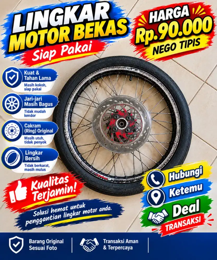 Lingkar sepeda motor ukuran 17X1,20