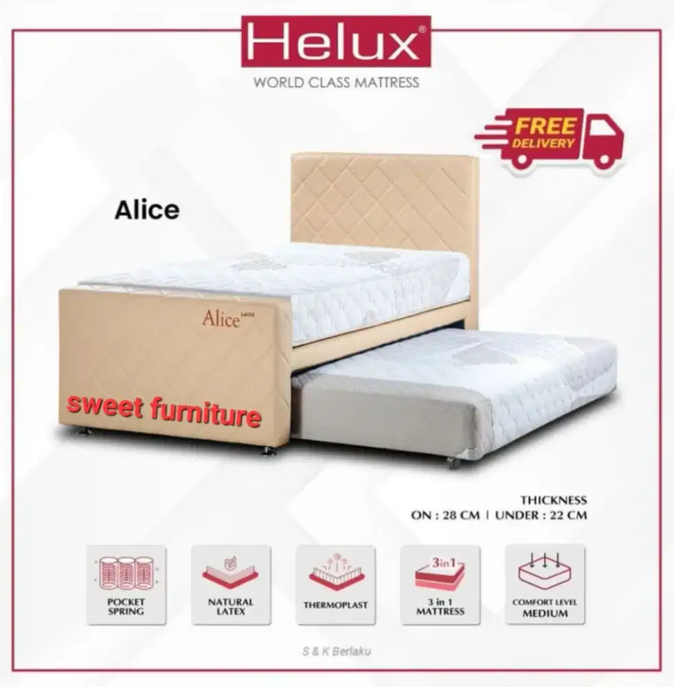 Bed dorong helux Latex 3 in 1