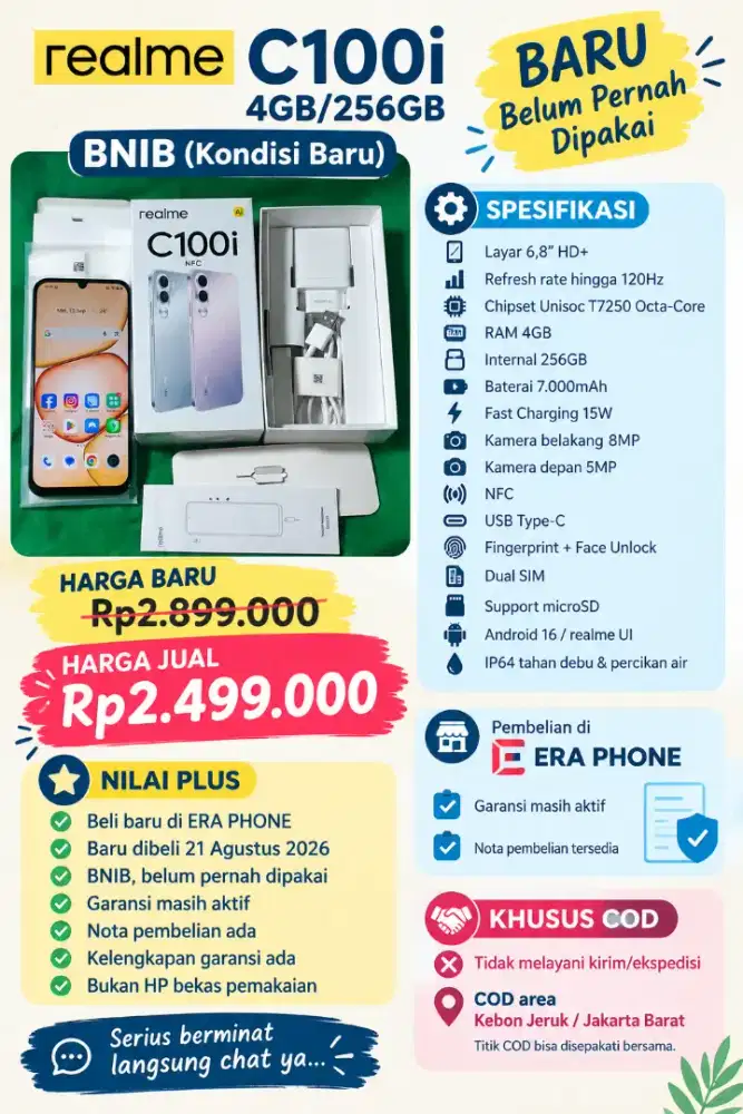 REALME C100i 4GB/256GB – BNIB