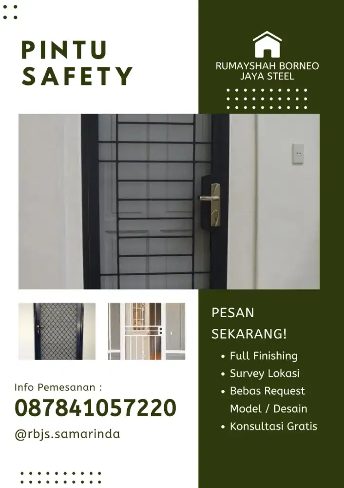 JASA PEMBUATAN PINTU SAFETY BESI MINIMALIS CUSTOM