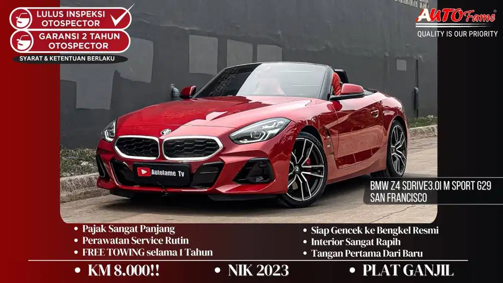 KM8RB BMW Z4 sDrive3.0i M Sport G29 San Francisco Red On Red Tgn 1 Dr