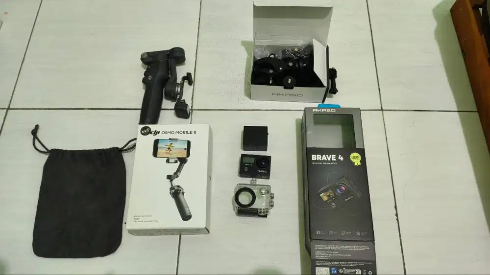 Action Cam Akaso Brave 4 & Dji Osmo Mobile 8