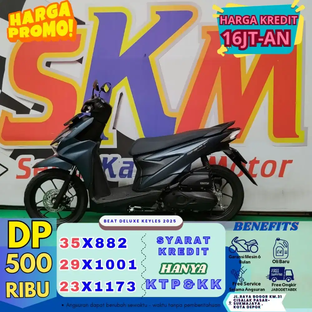 Dp 500rb bawa pulang beat dlx smartkey 2025 km low