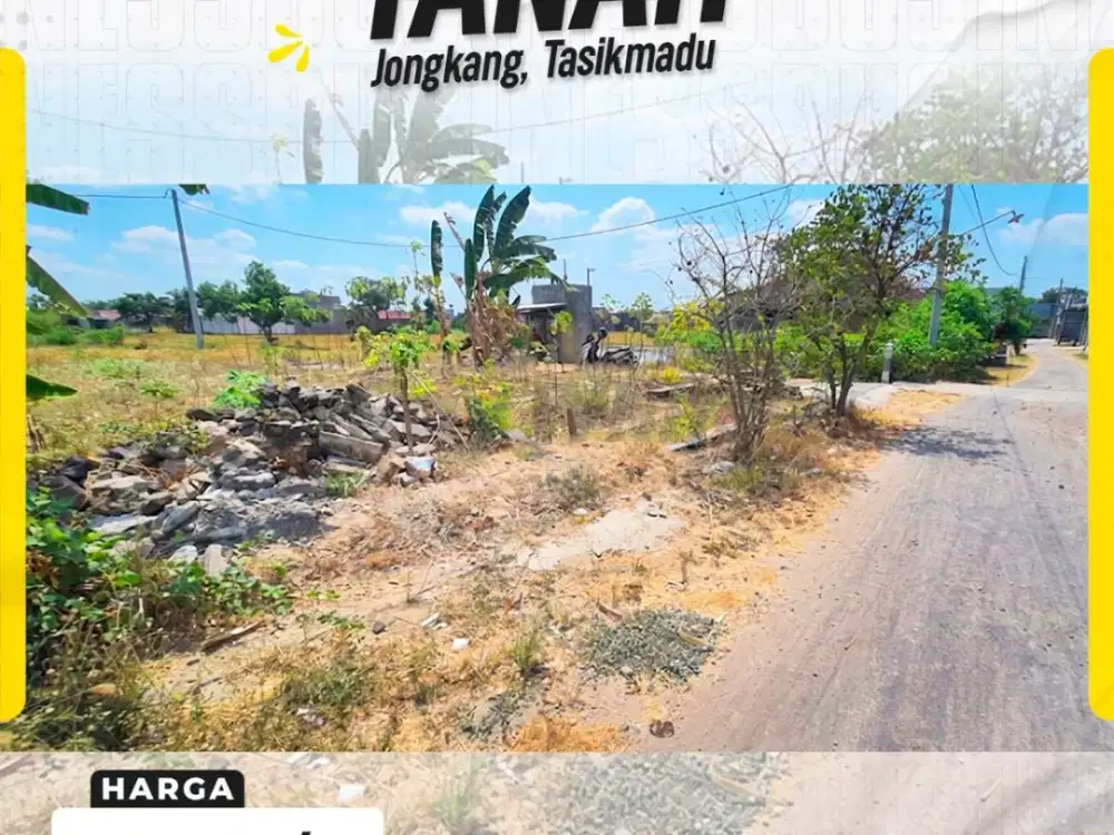 Dijual Tanah Pekarangan di Jongkang, Tasikmadu