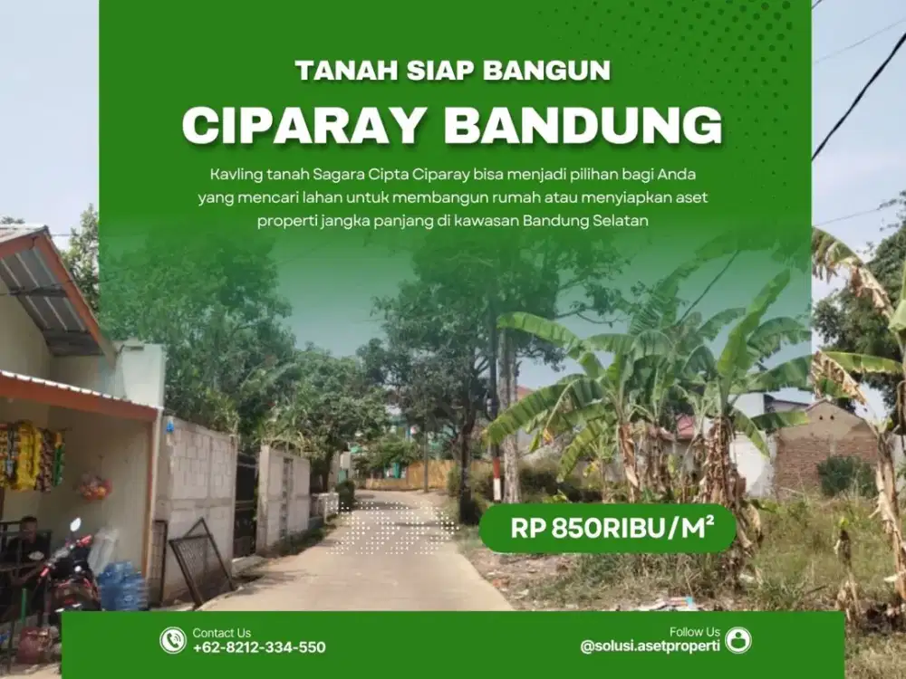 Saatnya Miliki Tanah Kapling 270m2 dekat Alun Alun Ciparay Siap Bangun