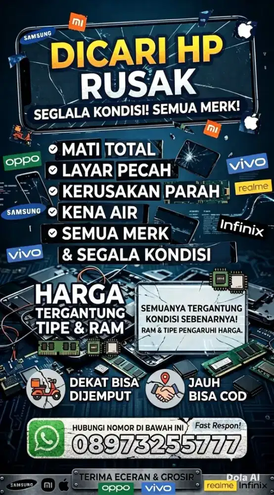 Terima Hp Mati & Rusak Semua Kondisi& semua Merk  Hrga Baca Deskripsi