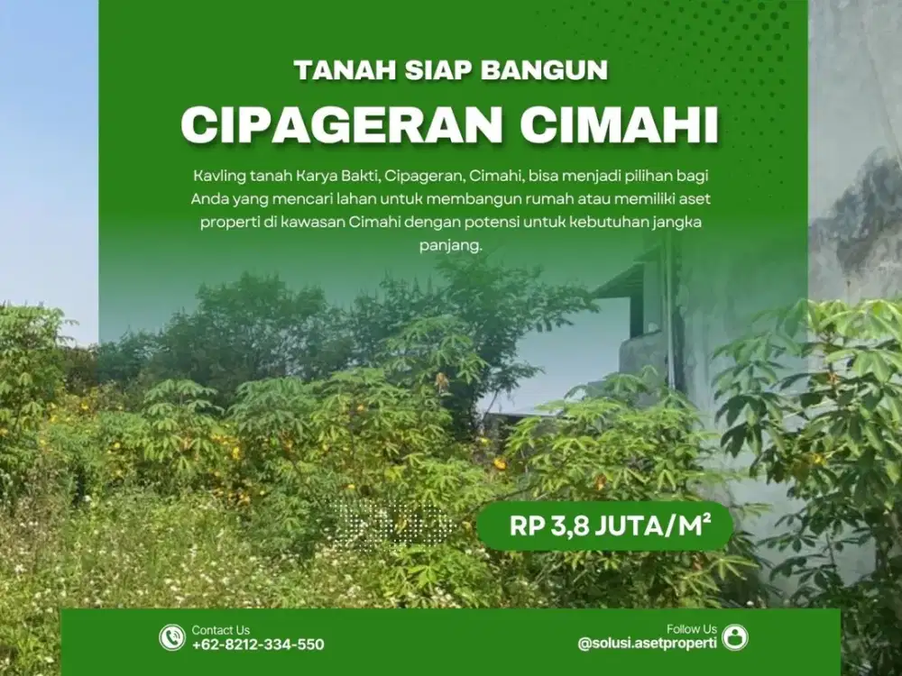 Saatnya Miliki Tanah Kapling 132m2 dekat Sangkuriang Cimahi Siap Bangun