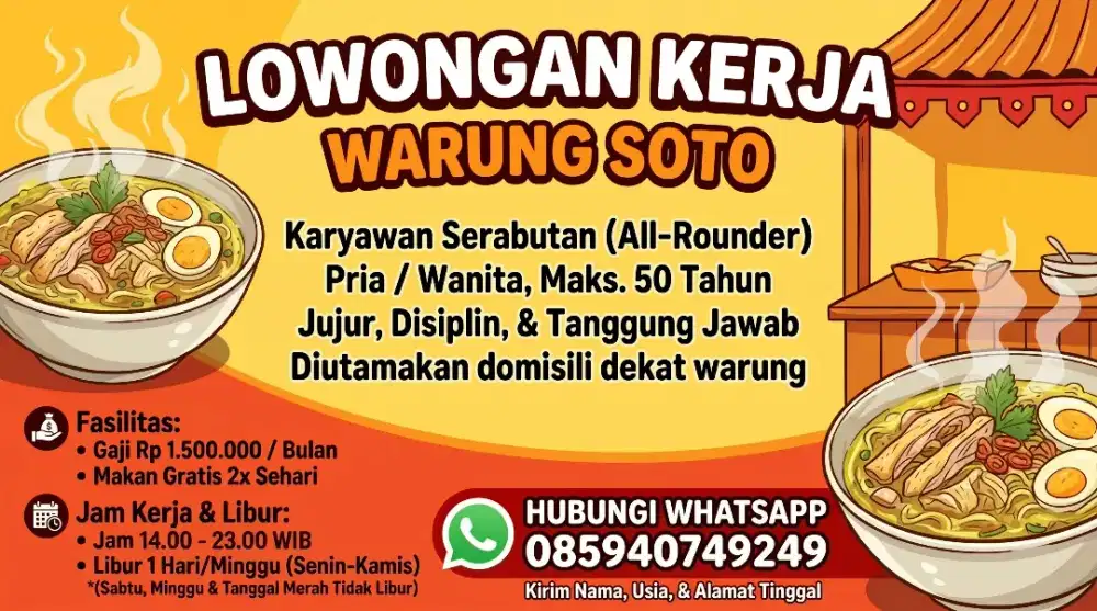 Pegawai untuk warung soto
