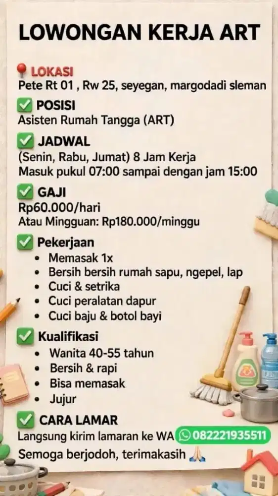 ART asisten rumah tangga
