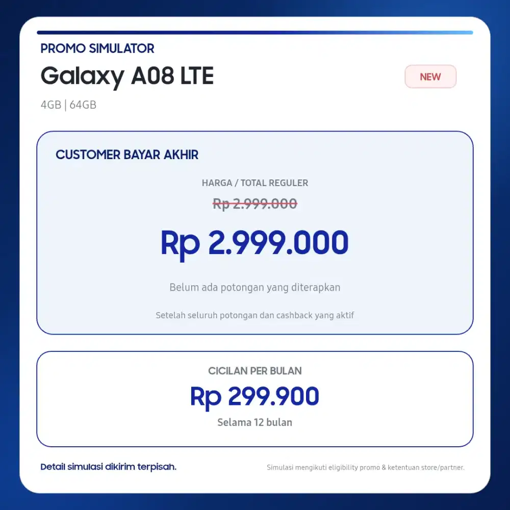 New samsung A08 seharga kopi jagoo