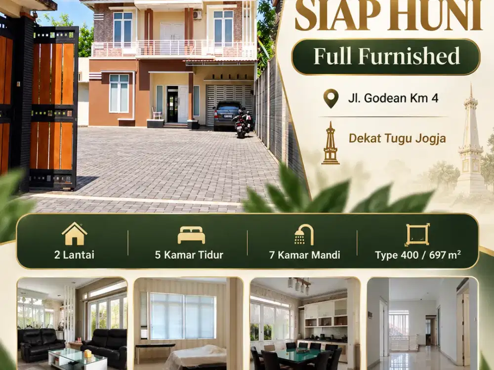 Rumah Siap Huni Jogja Lokasi Premium Dekat Mirota Godean Full Furnished