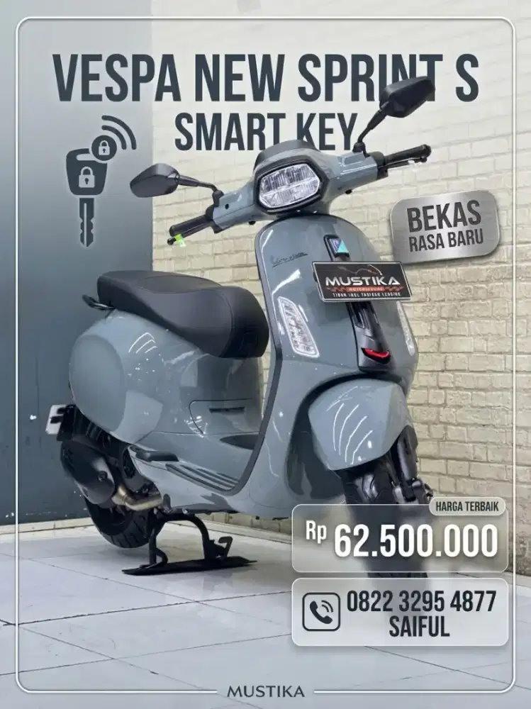 Odo75 Bekas Rasa Baru!!Vespa Sprint S 180cc Spido TFT 2026-Mustika