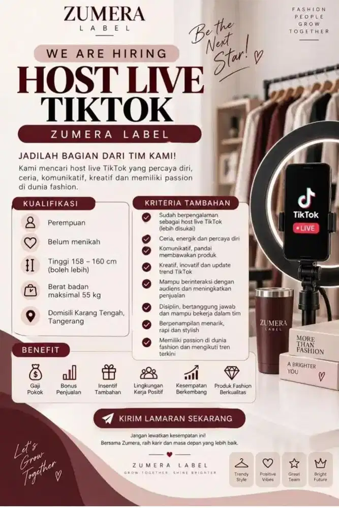 Dicari Host Live Tiktok