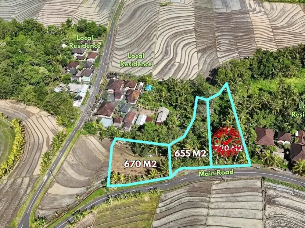 1,325 sqm Freehold Land for Sale in Beraban, Tabanan