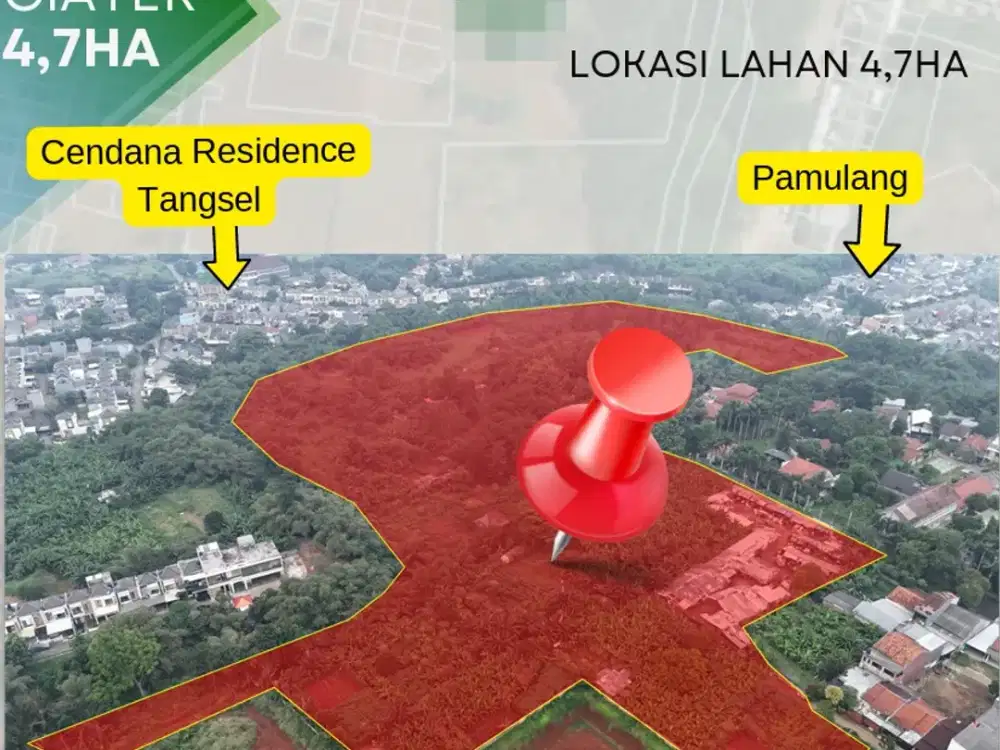 Dijual Tanah BSD 4.7 Hektar di Ciater By Rumah Chinida (St)