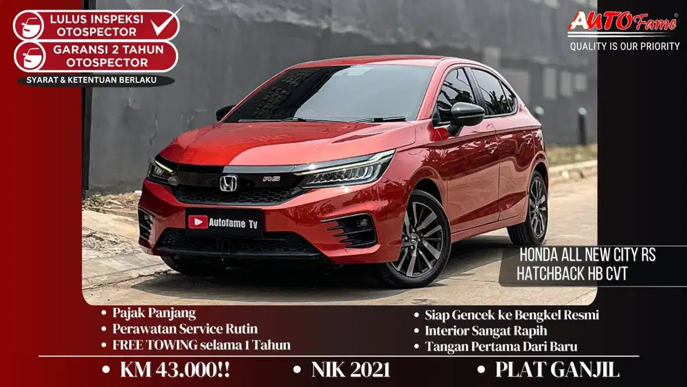 KM43RB Honda All New City RS Hatchback HB CVT AT NIK 2021 Akhir Phoeni