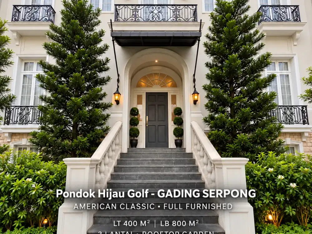 Rumah Mewah American Classic Full Furnished di Pondok Hijau Golf Gading Serpong