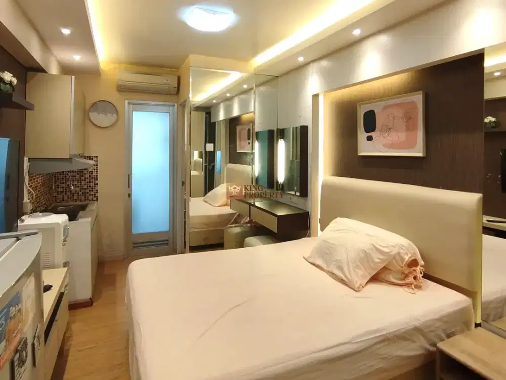 Rekomendasi Studio Sewa 21m2 Full Furnished Interior Lobby Droft Depan Akses Mudah Siap Huni