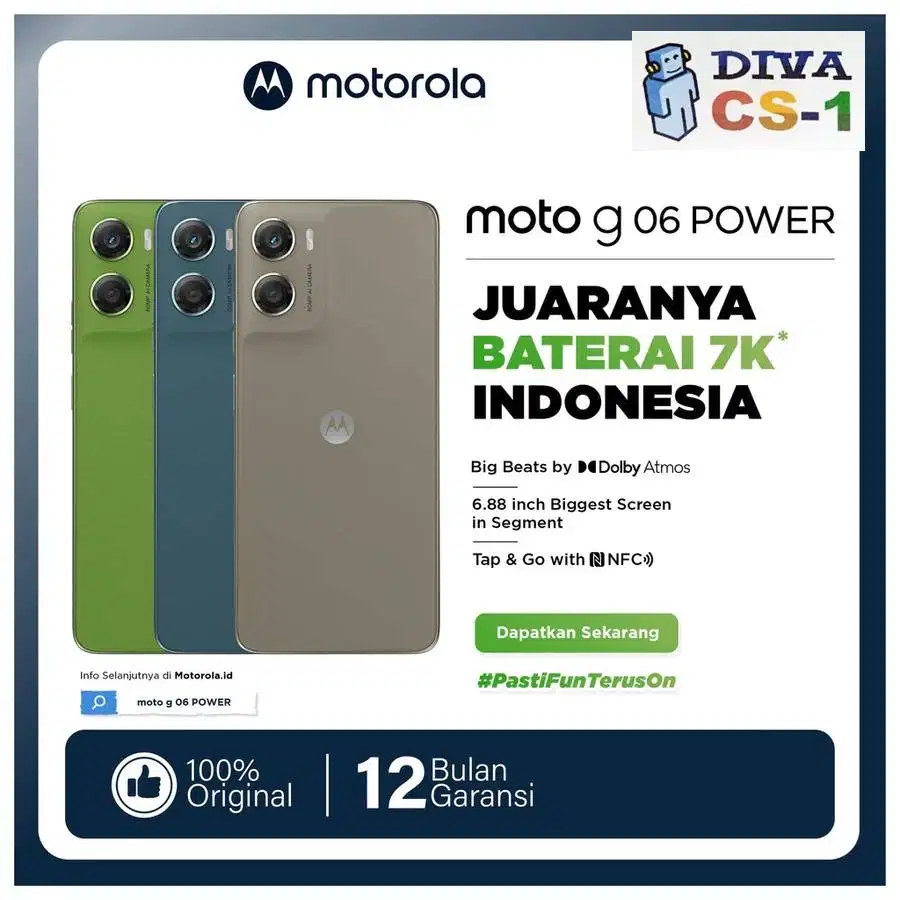 Motorola G06 NFC Ram Boost 8+4Gb Rom 128Gb Batere 7000mAH