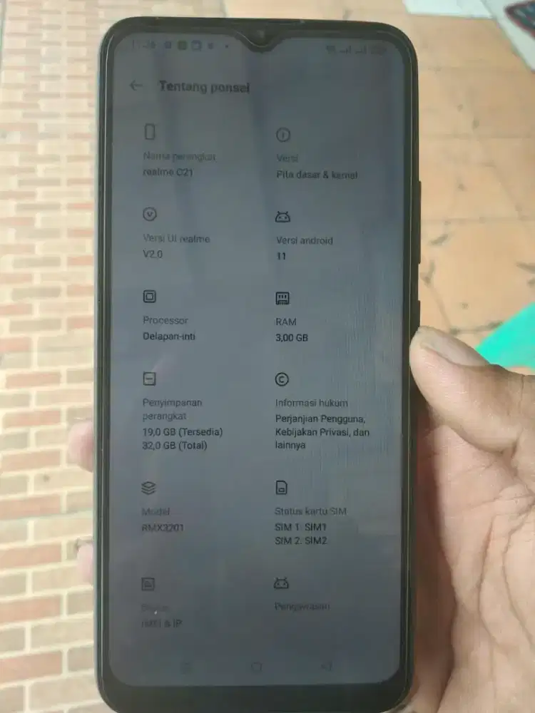 Hp Realme c21 ram 3/32gb