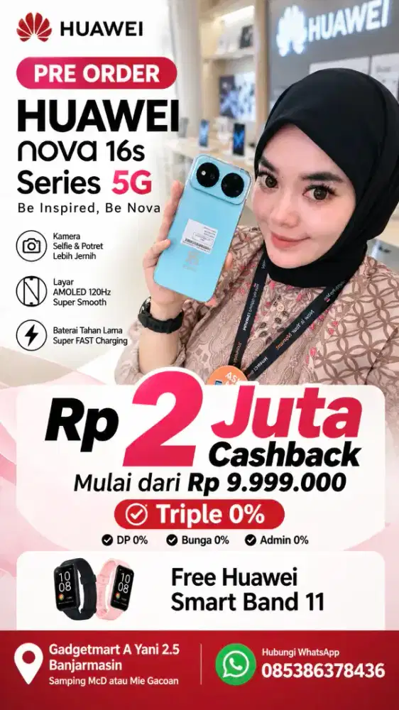 PRE ORDER! HUAWEI nova 16s 5G - Cashback 2JT - Free Band 11 - BJM