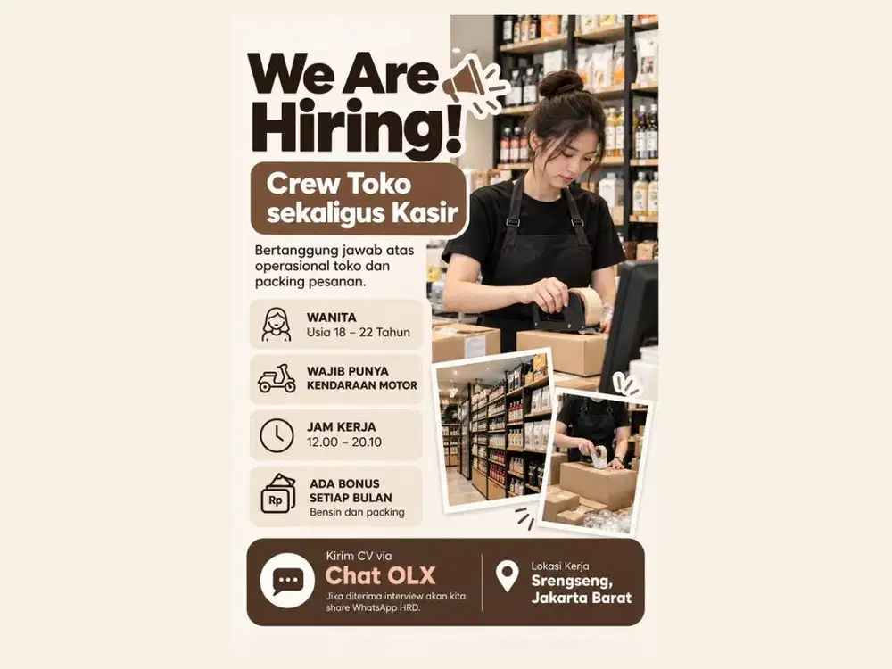 LOKER CREW TOKO - KASIR