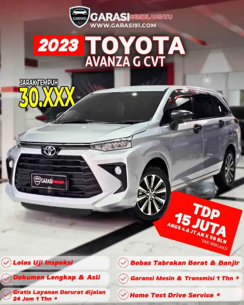‼️TDP 15‼️TOYOTA AVANZA G CVT 2023