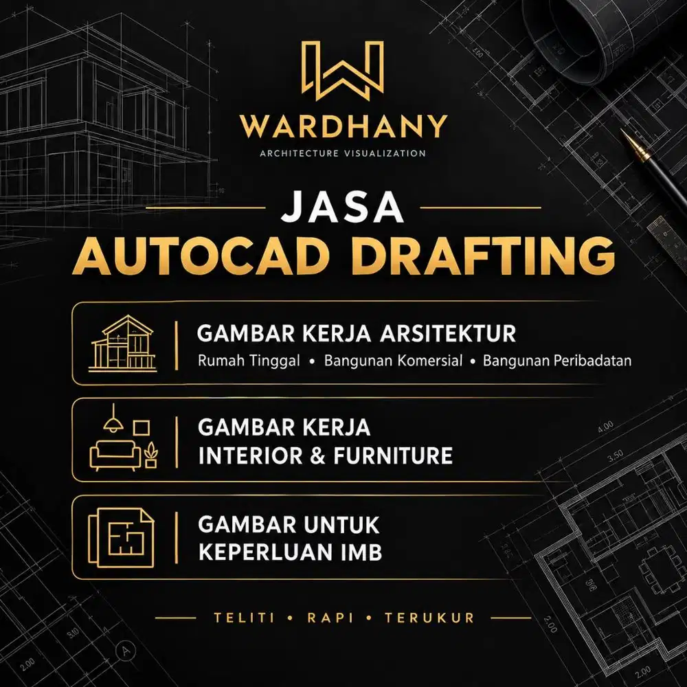 JASA GAMBAR AUTOCAD ARSITEKTUR BANGUNAN