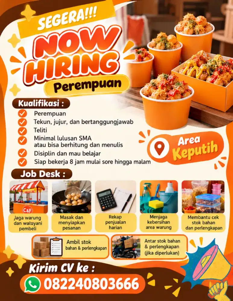 Lowongan Kerja Crew Outlet Cimol & Friends – Keputih