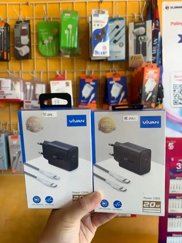 Casan Vivan C to lightning/C to C Baru original 20 Wat fast charging