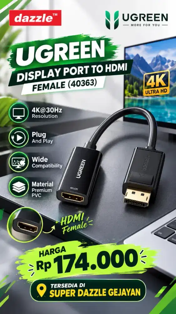UGREEN DISPLAY PORT TO HDMI (40363)