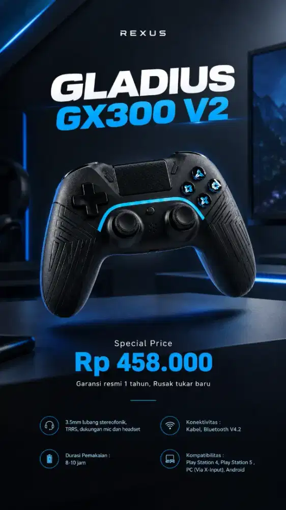 Gamepad bluetooth rexus gladius GX300 v2