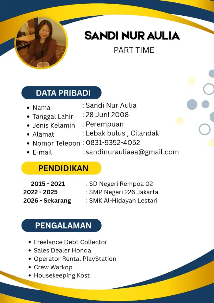 Butuh Pekerjaan Part Time