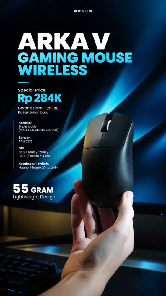 Mouse wireless rexus Arka V