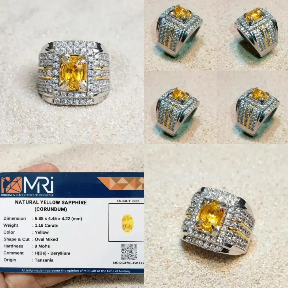 natural Fancy Yellow Sapphire Vivid Luster Luber 1.16 ct Tanzania