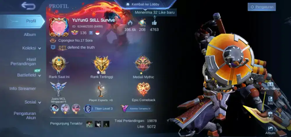 Akun mobile legend bagus