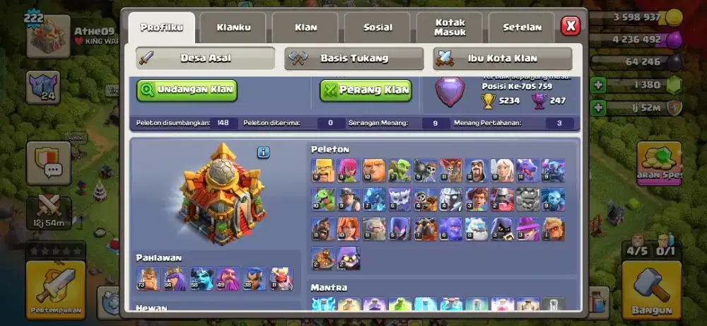 Jual akun clash of clans