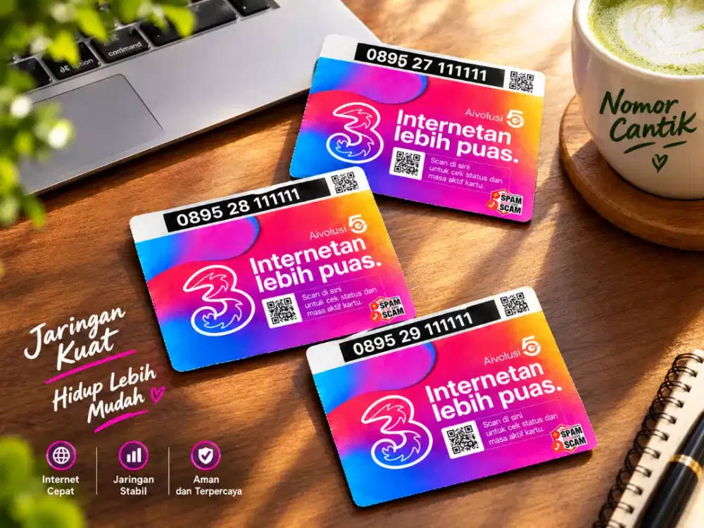 (bisa COD) Nomor CANTIK kartu TRI INDOSAT HEKSA 111111 atau 111 111 #1