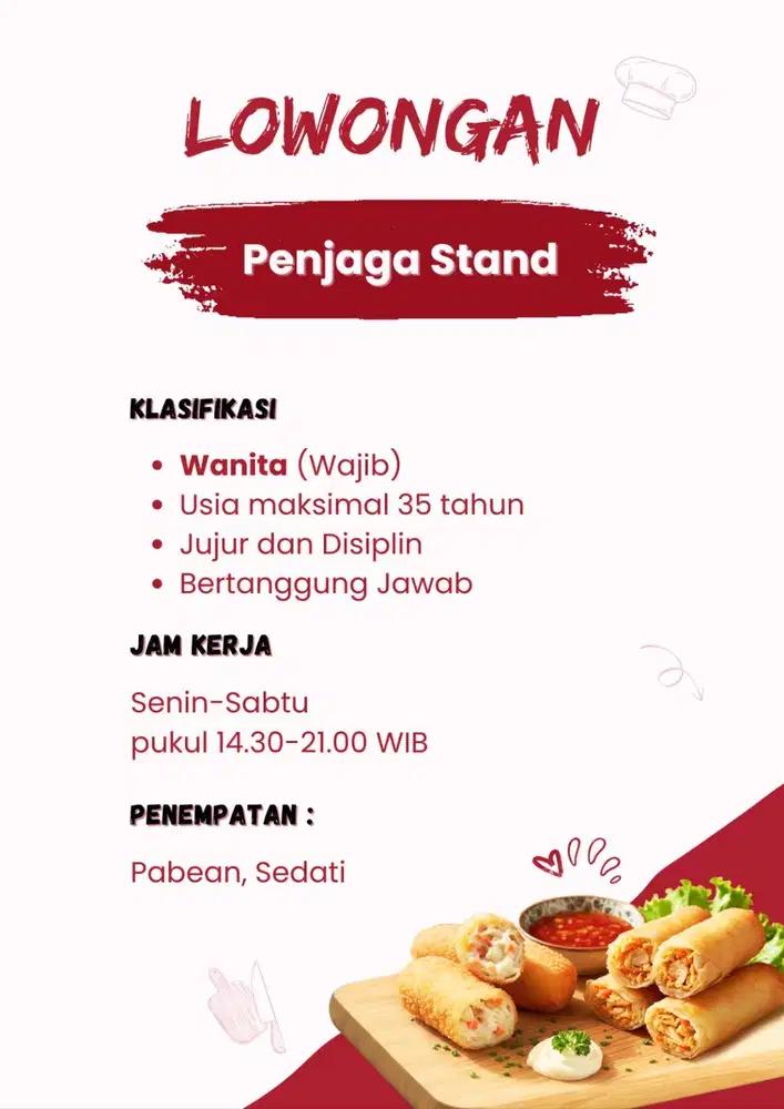 LOWONGAN KERJA PENJAGA STAND