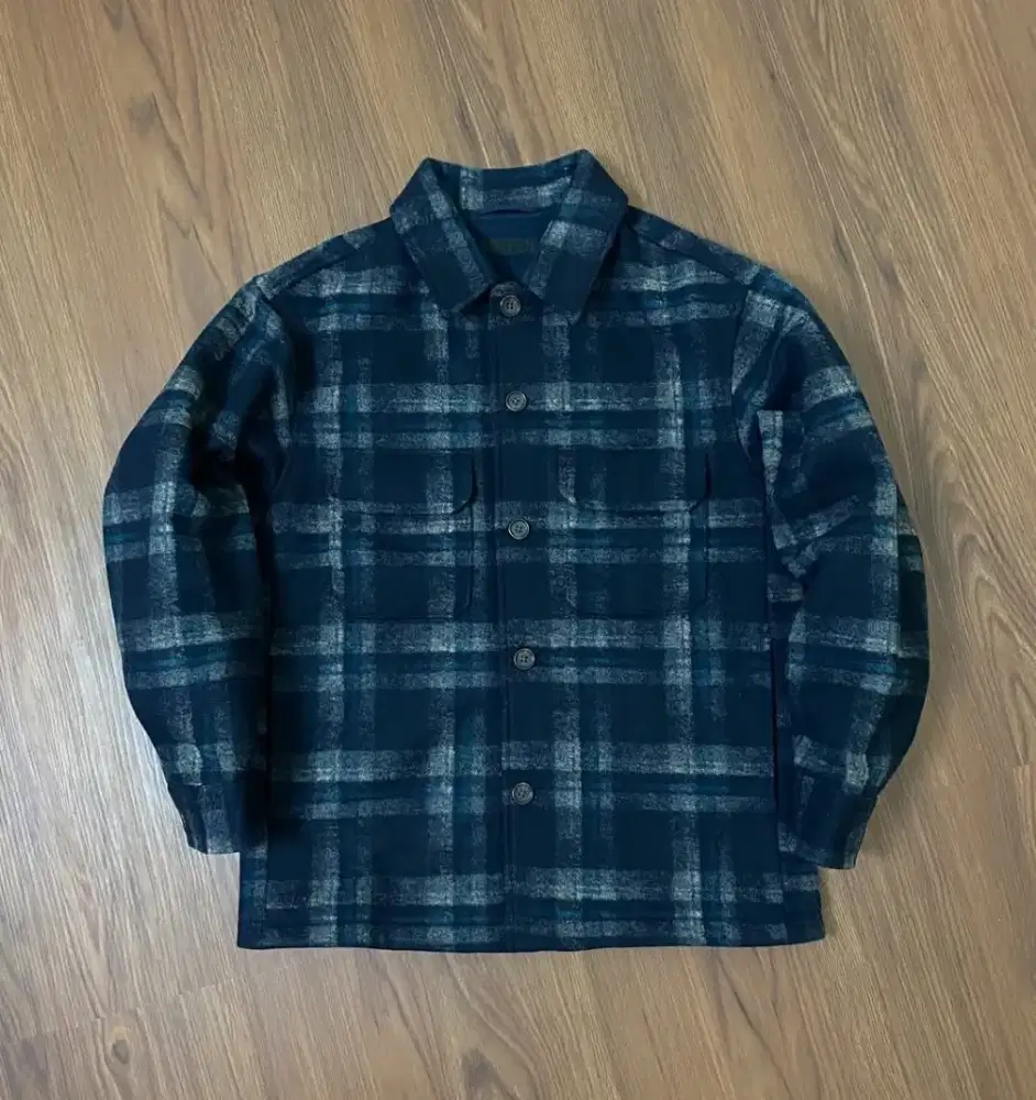 Overshirt Kemeja Flanel Jacket Uniqlo Wol
