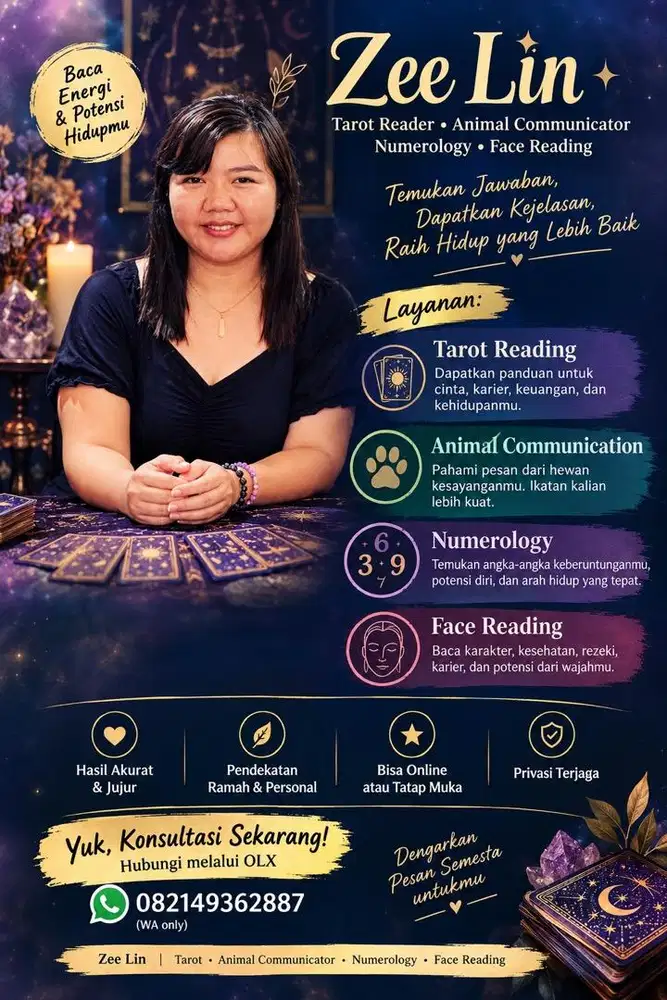 Baca Tarot, Numerology, Face Reading, Animal Communication