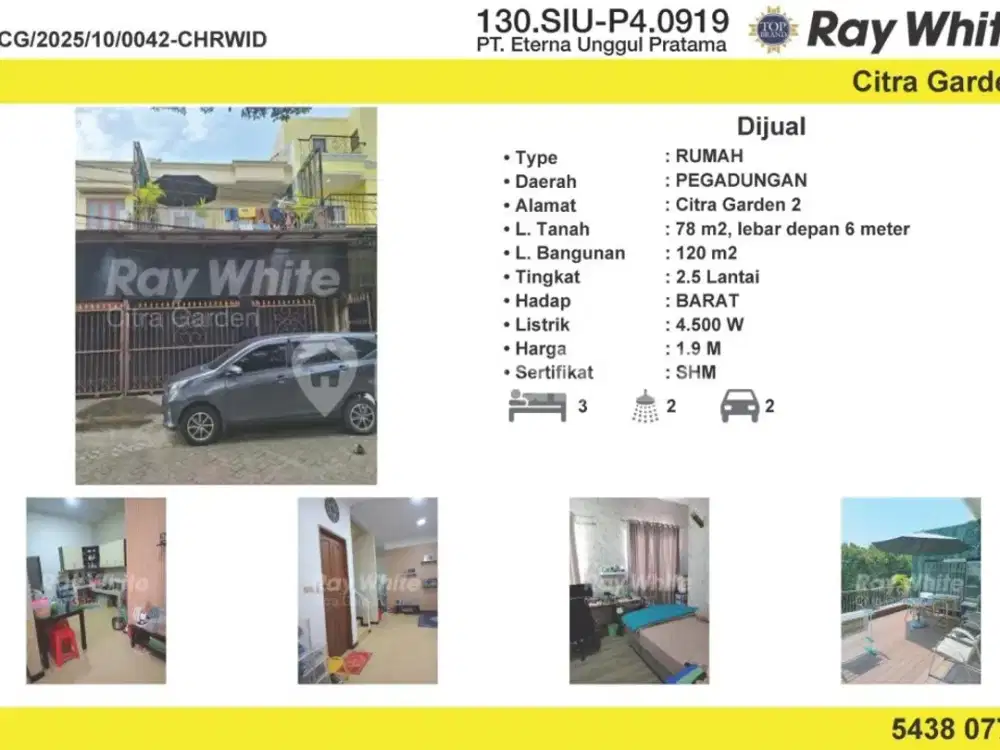 Dijual Rumah Murah Citra Garden 2 SHM Jakarta Barat 0042-Chrwid