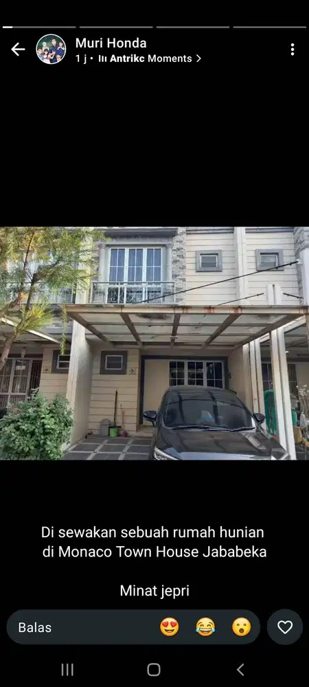 Disewakan Rumah Tempat Tinggal