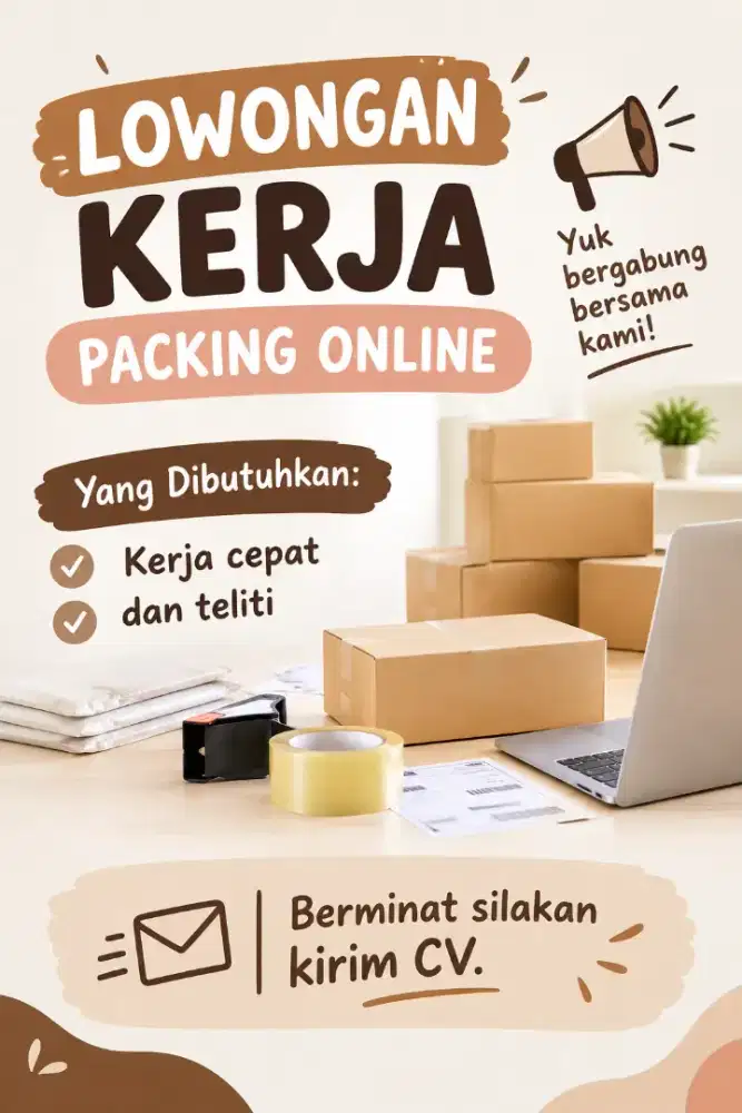 Dibutuhkan Karyawan packing online shop