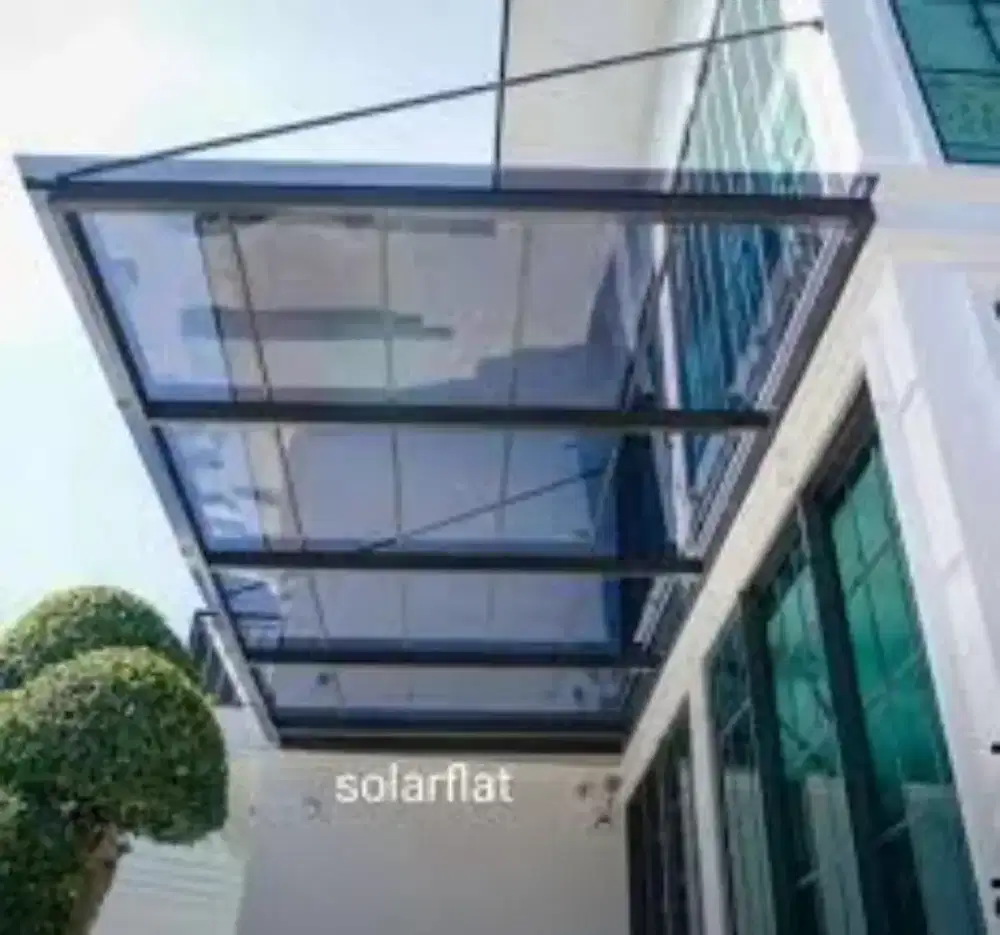 Kanopi atap solarflat transparan tebal 1,2