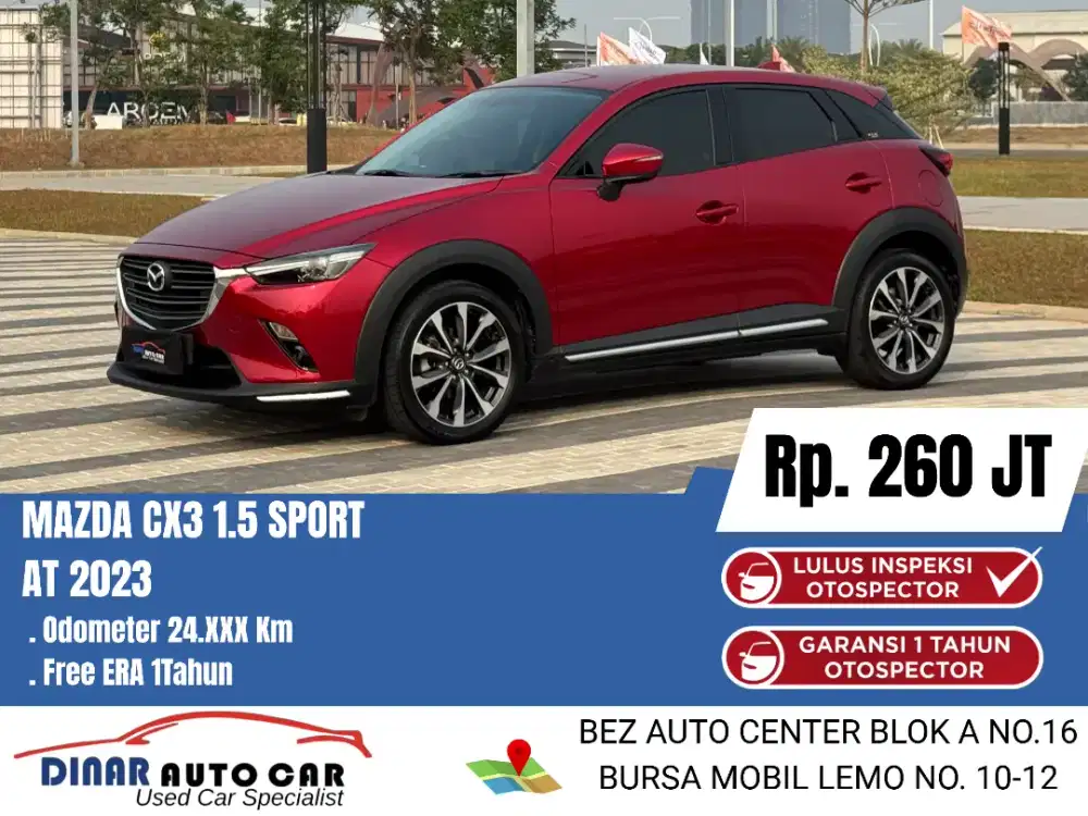 (24Rb) Mazda CX-3 CX3 CX 3 Sport 2023 Merah Garansi 1Th 40Jt*Dinar Aut