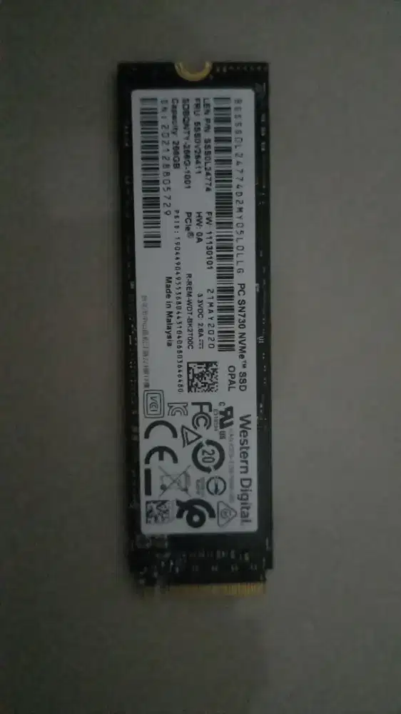 SSD WD 256gb M.2 PCIe NVME copotan thinkpad x390